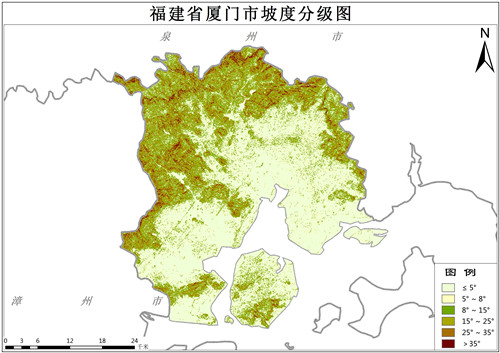 福建省厦门市坡度数据