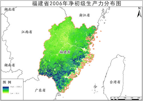 2006-2010年福建省净初级生产力年产品