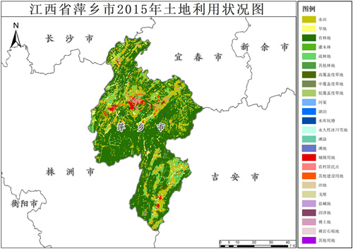 2015年江西省萍乡市土地利用数据