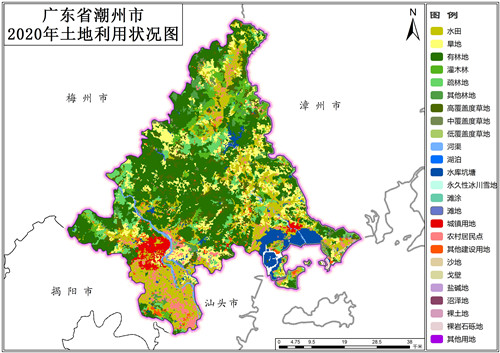 2020年广东省潮州市土地利用数据