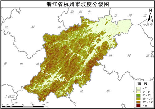 浙江省杭州市坡度数据