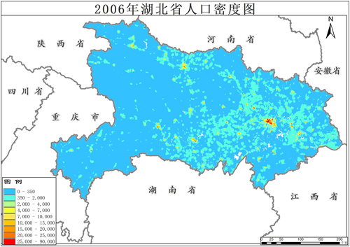 2006-2010年湖北省人口密度格网数据
