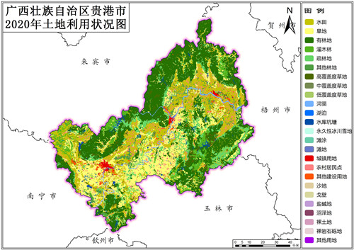 2020年广西壮族自治区贵港市土地利用数据