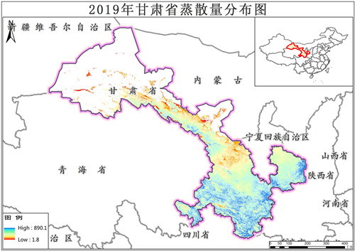 甘肃省2019年蒸散量ET数据