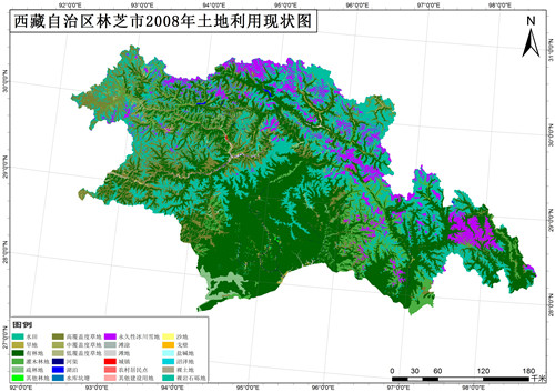 2008年西藏自治区林芝市30米土地利用数据