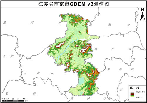 江苏省南京市GDEM V3高程数据