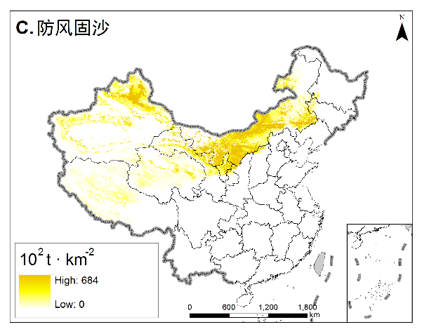 防风固沙含量分布数据