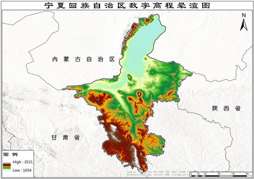 宁夏回族自治区90米SRTM数字高程数据