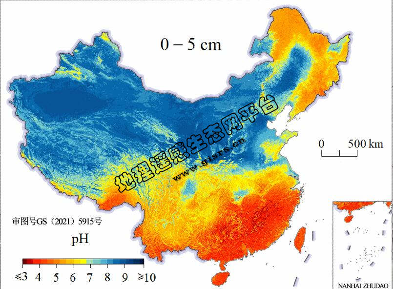 中国土壤PH酸碱度空间分布数据