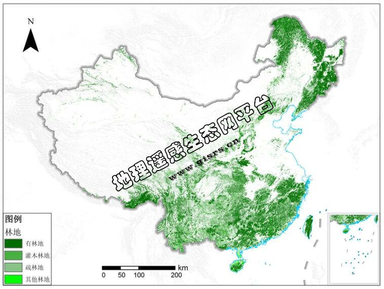 全国林地资源空间分布数据