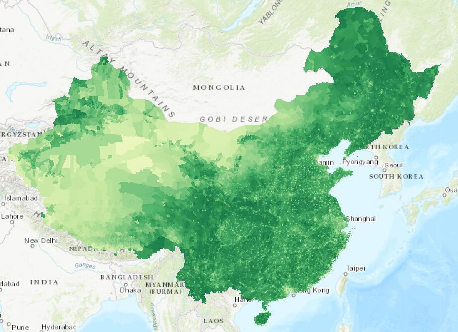 全国绿地空间暴露数据集/NDVI数据
