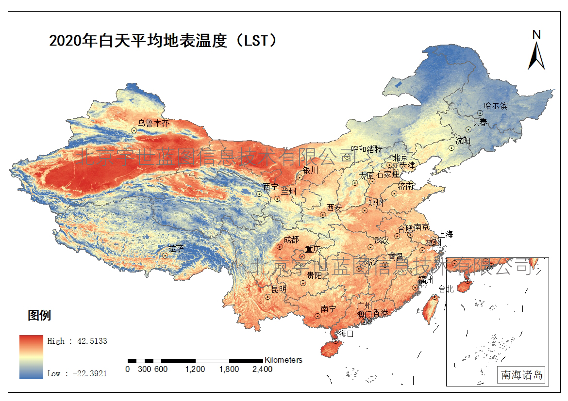 中国地表温度LST年度1KM数据集