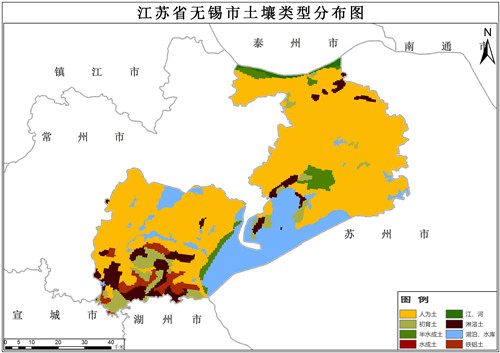 1995年江苏省无锡市土壤类型数据