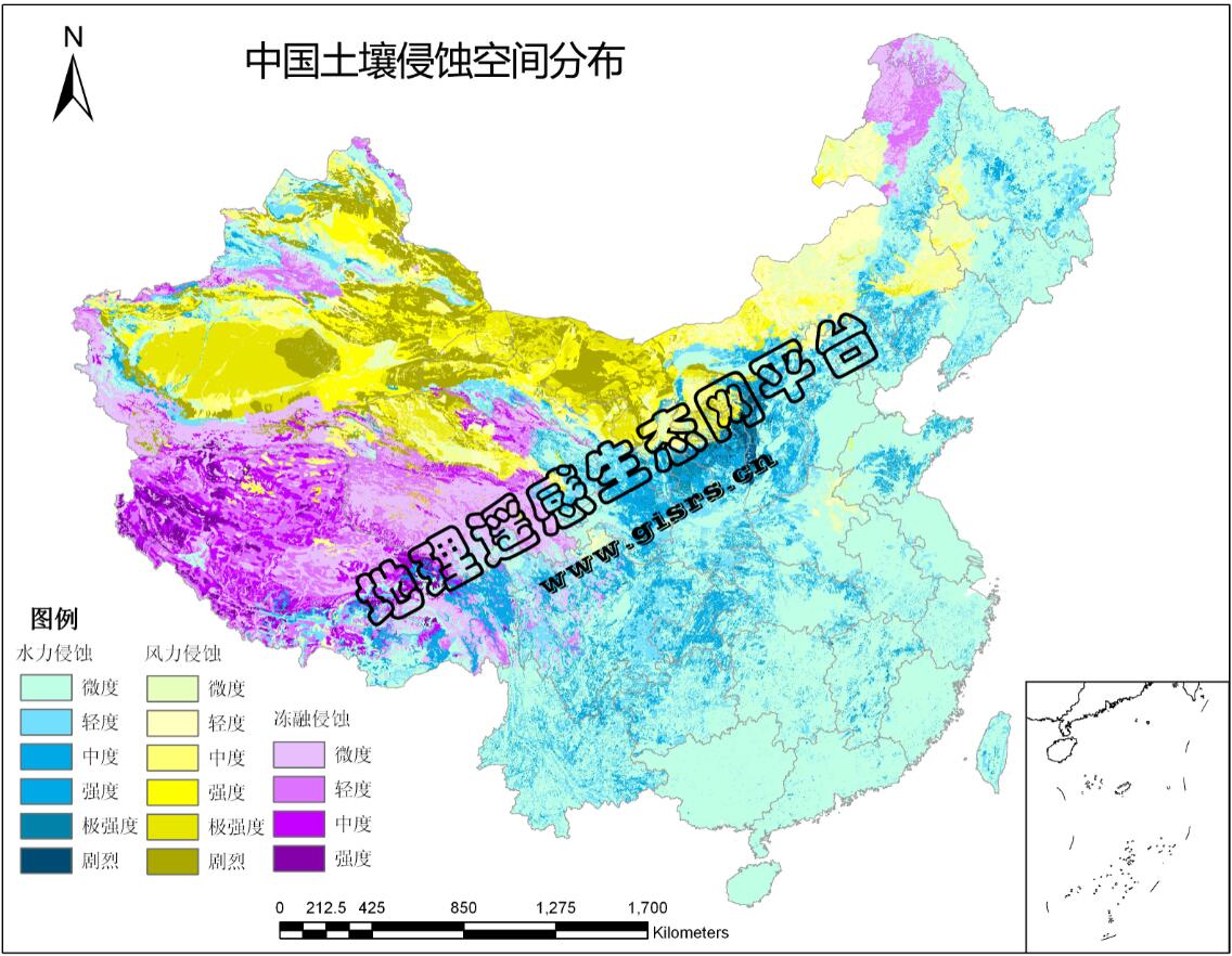 中国土壤侵蚀类型空间分布数据
