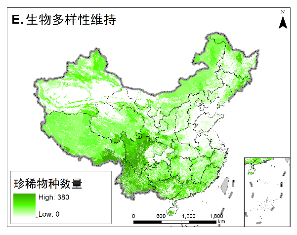 生物多样性含量分布