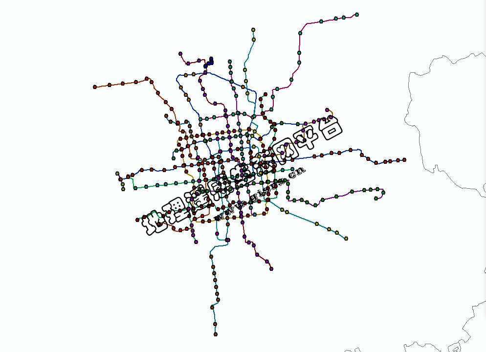 全国地铁线路站点空间分布数据