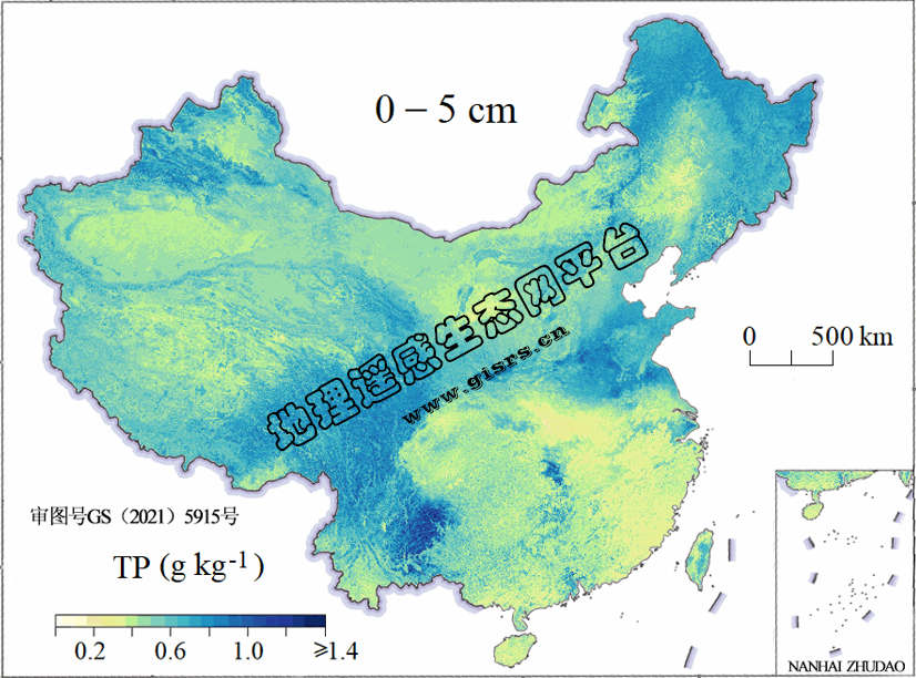 中国土壤全磷含量空间分布数据