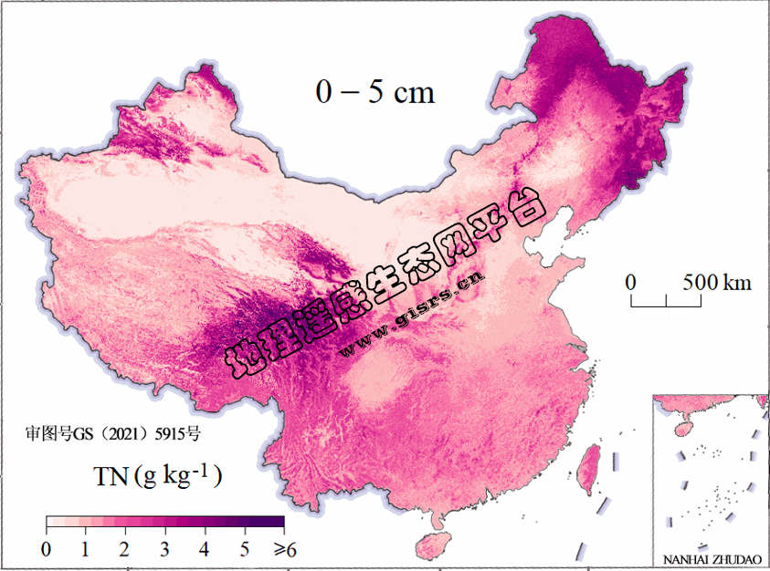 中国土壤总氮含量空间分布数据