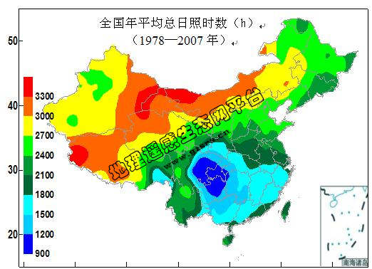 全国多年日照时数空间分布数据