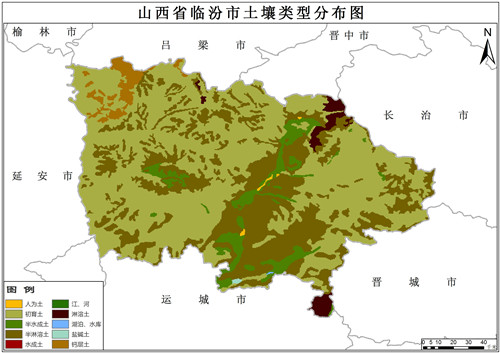 1995年山西省临汾市土壤类型数据