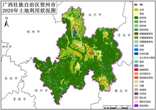 2020年广西壮族自治区贺州市土地利用数据