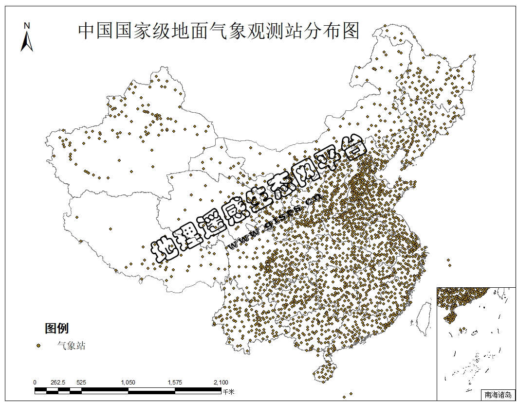 中国气象站点空间分布数据