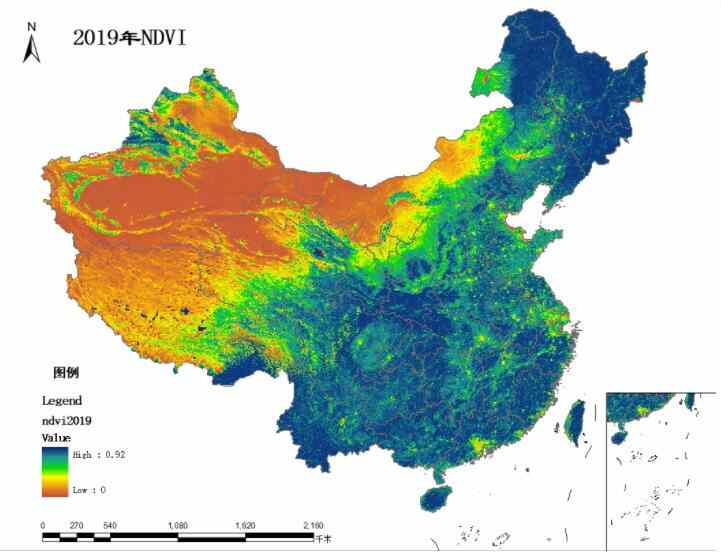 中国年度植被指数（NDVI）空间分布数据集